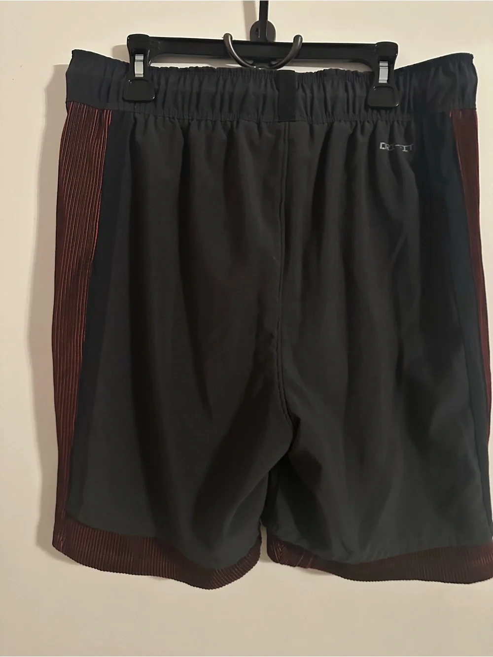 Jordan Black Athletic Layered Training Shorts with Red Underlayer